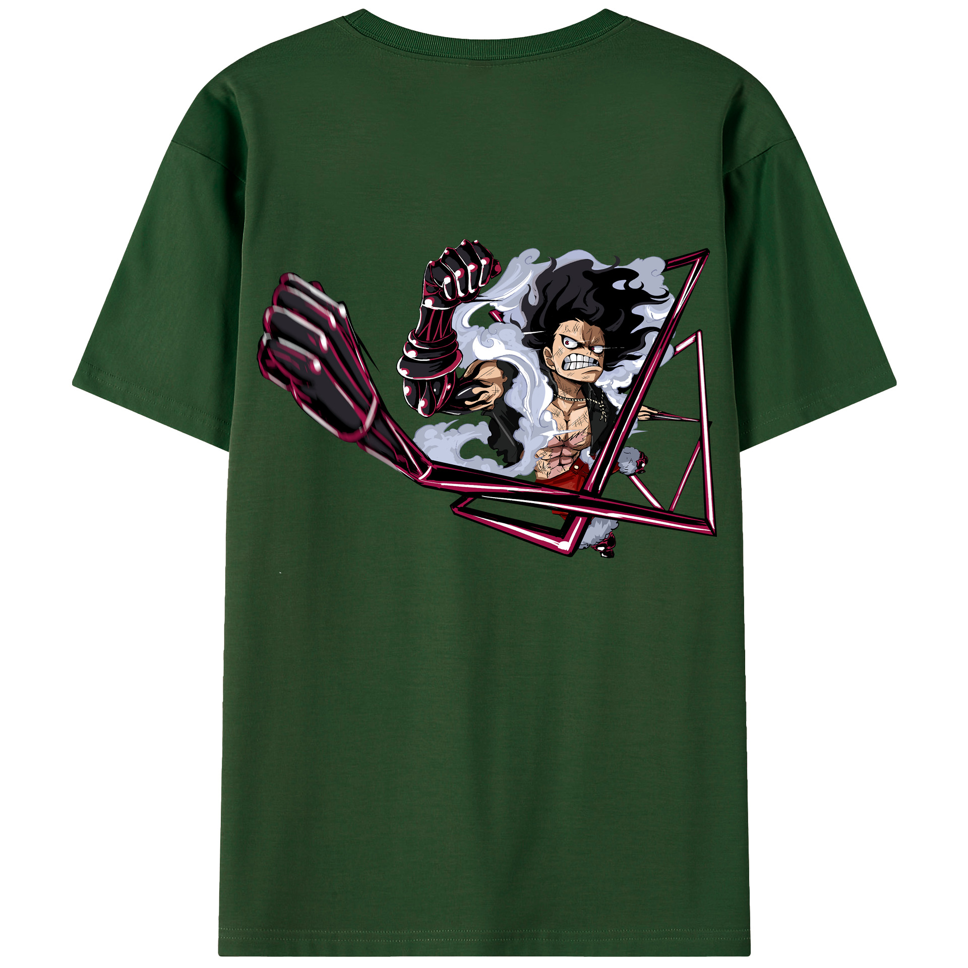 ワンピース モンキー・D・ルフィ ONE PIECE Monkey D. Luffy 綿100％半袖Tシャツ（背面プリント）